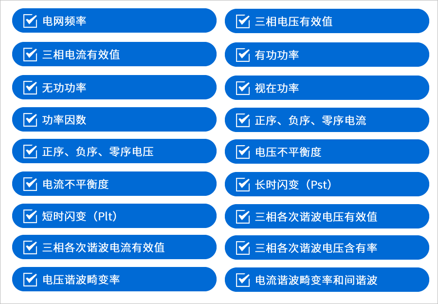 A类电能质量在线监测装置测量功能